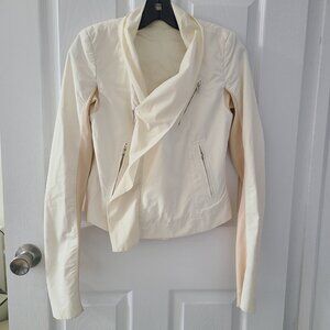 Rick Owens Biker Jacket Beige Cream size US 6